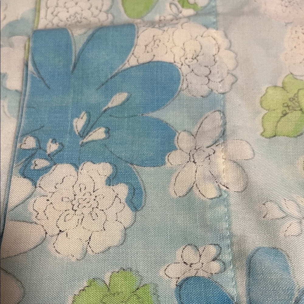 Vintage Floral Blue and Green Pillowcases Set of 2